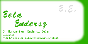 bela endersz business card